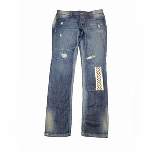 ADL ARTISAN DE LUXE FOR FREE PEOPLE JEANS WOMENS 26 BOHEMIAN DENIM PANTS LOWRISE